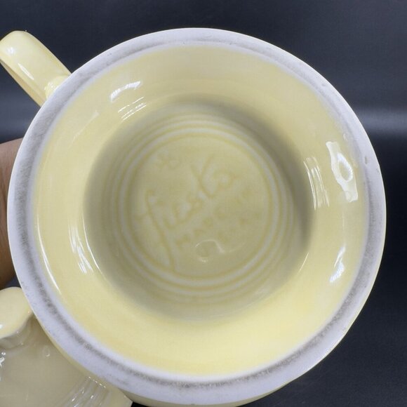 Fiesta Light Yellow Teapot Carafe Homer Laughlin USA Ceramic With Lid Marked VTG - Picture 3 of 14